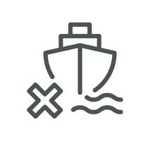 Ship management related icon outline and linear vector. vector