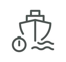 Ship management related icon outline and linear vector. vector