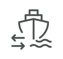 Ship management related icon outline and linear vector. vector