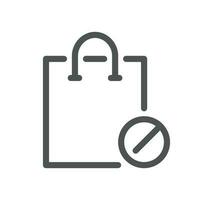 Shopping bag related icon outline and linear vector. vector