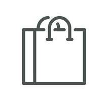 Shopping bag related icon outline and linear vector. vector