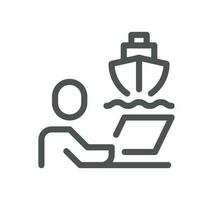 Ship management related icon outline and linear vector. vector