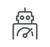 Artificial intelligence related icon outline and linear vector. vector