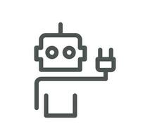 Artificial intelligence related icon outline and linear vector. vector