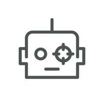 Artificial intelligence related icon outline and linear vector. vector