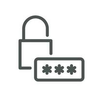 Password related icon outline and linear vector. vector