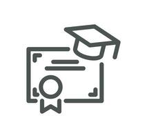 Diploma and certificate related icon outline and linear vector. vector