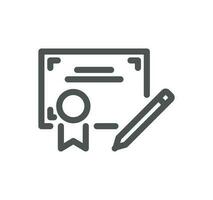 Diploma and certificate related icon outline and linear vector. vector