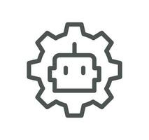 Artificial intelligence related icon outline and linear vector. vector