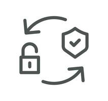 Password related icon outline and linear vector. vector