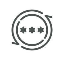 Password related icon outline and linear vector. vector