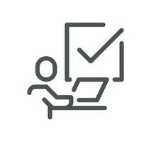 Inspection related icon outline and linear vector. vector