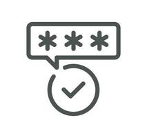 Password related icon outline and linear vector. vector