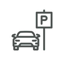 Car related icon outline and linear vector. vector