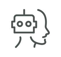 Artificial intelligence related icon outline and linear vector. vector