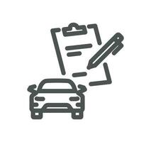 Car related icon outline and linear vector. vector