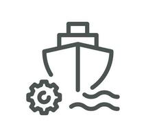 Ship management related icon outline and linear vector. vector