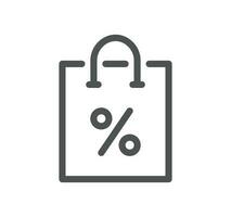 Shopping bag related icon outline and linear vector. vector