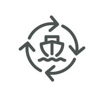 Ship management related icon outline and linear vector. vector