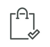 Shopping bag related icon outline and linear vector. vector