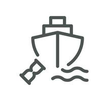 Ship management related icon outline and linear vector. vector