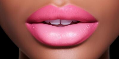 Women lips with different colors lipstick photo
