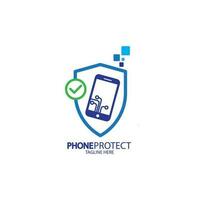 design logo cell phone protection vector illustration