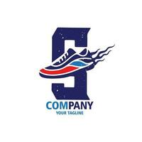 design logo letter s shoes vector