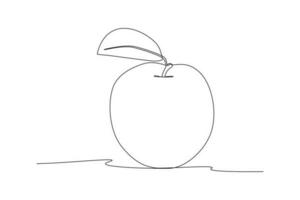 Single one line drawing fruits concept. Continuous line draw design graphic vector illustration.