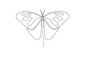 Continuous one line drawing insects concept. Single line draw design vector graphic illustration.