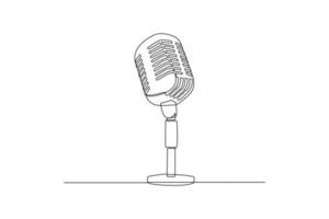 Single one line drawing podcast concept. Continuous line draw design graphic vector illustration.