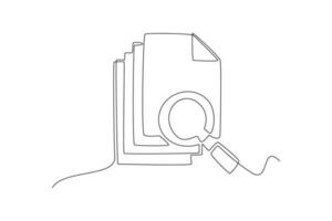 Continuous one line drawing Search web concept. Single line draw design vector graphic illustration.