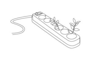 Single one line drawing ESG - Environmental, Social, and Governance concept. Continuous line draw design graphic vector illustration.