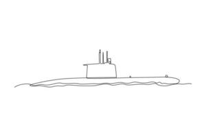 Continuous one line drawing Ocean travel transportation concept. Single line draw design vector graphic illustration.