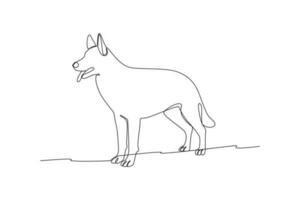 Single one line drawing mammal animal concept. Continuous line draw design graphic vector illustration.