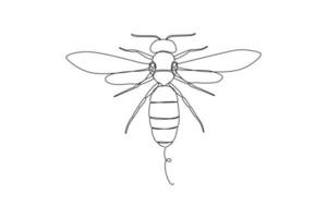 Continuous one line drawing insects concept. Single line draw design vector graphic illustration.