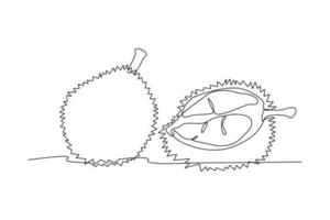 Single one line drawing fruits concept. Continuous line draw design graphic vector illustration.