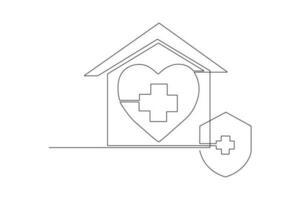 Continuous one line drawing healthcare activity concept. Single line draw design vector graphic illustration.