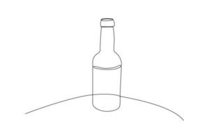 Continuous one line drawing packaging bottle concept. Single line draw design vector graphic illustration.