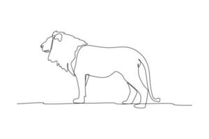 Single one line drawing mammal animal concept. Continuous line draw design graphic vector illustration.