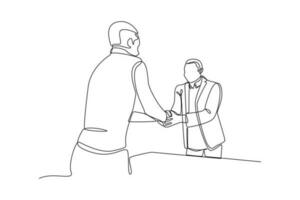 Continuous one line drawing Recruitment Process concept. Single line draw design vector graphic illustration.