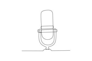 Single one line drawing podcast concept. Continuous line draw design graphic vector illustration.