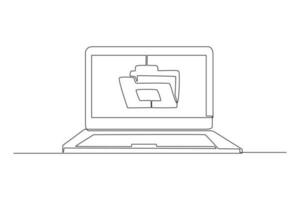 Continuous one line drawing Search web concept. Single line draw design vector graphic illustration.