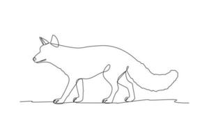 Single one line drawing mammal animal concept. Continuous line draw design graphic vector illustration.