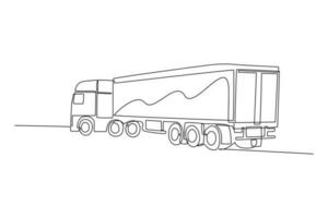 Continuous one line drawing distribution and logistic concept. Single line draw design vector graphic illustration.