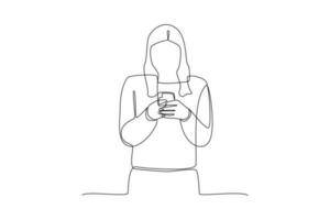 Continuous one line drawing Search web concept. Single line draw design vector graphic illustration.