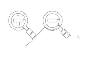 Continuous one line drawing Search web concept. Single line draw design vector graphic illustration.