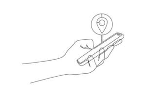Continuous one line drawing Search web concept. Single line draw design vector graphic illustration.