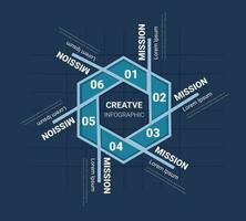 Circle infographics elements design with numbers 6 option, 6 step. can be used for workflow layout, diagram. vector