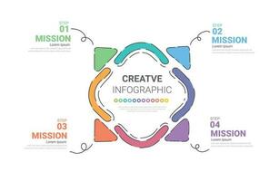 Infographics template with 4 labels, Can be used for workflow layout, diagram, business step options, banner vector